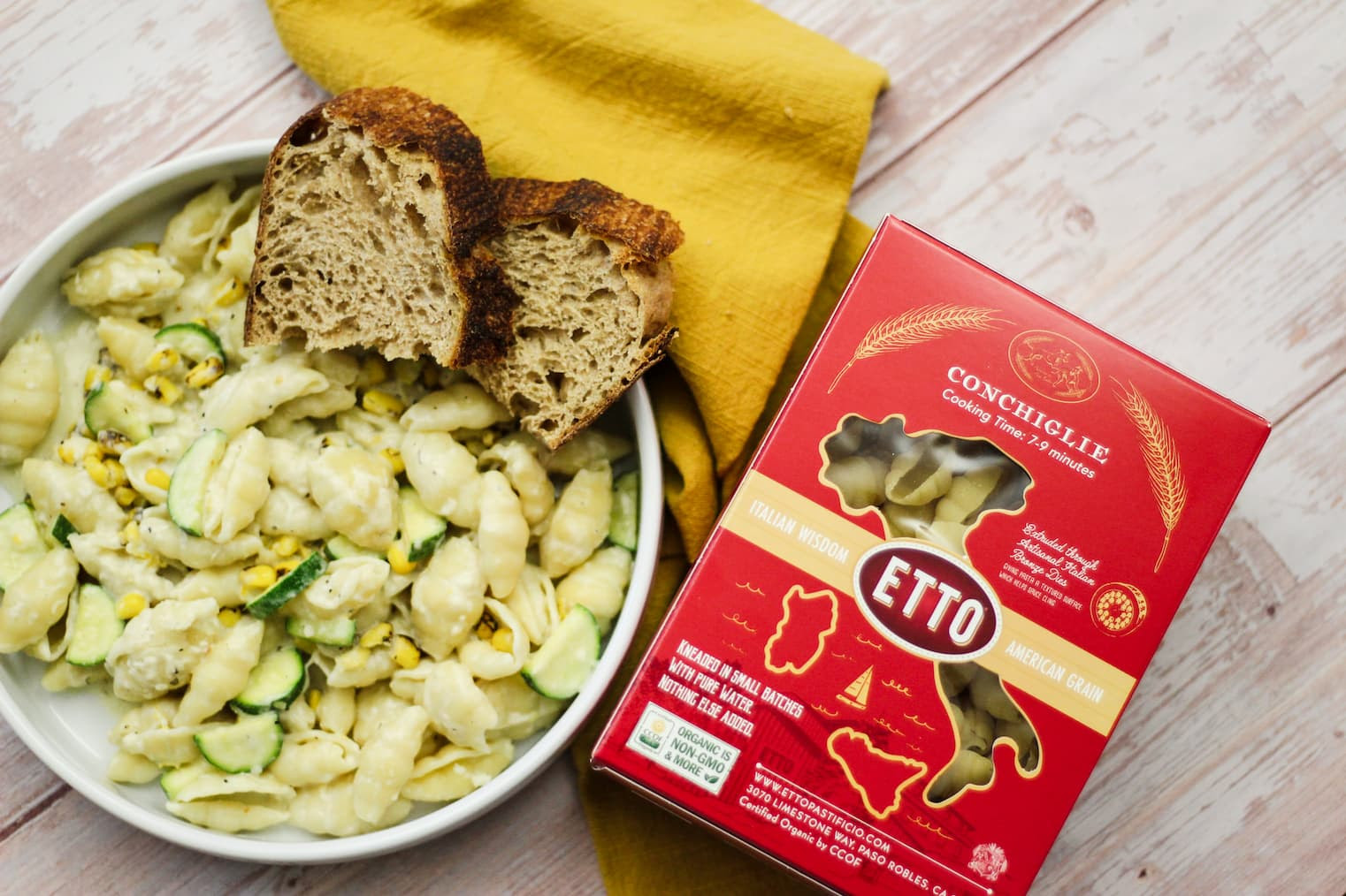 Corn and Zucchini pasta